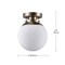 Globe Electric Globe Electric Portland 9.91 in. H X 8 in. W X 8 in. L Brass White Ceiling Light 65792 - alternate 4
